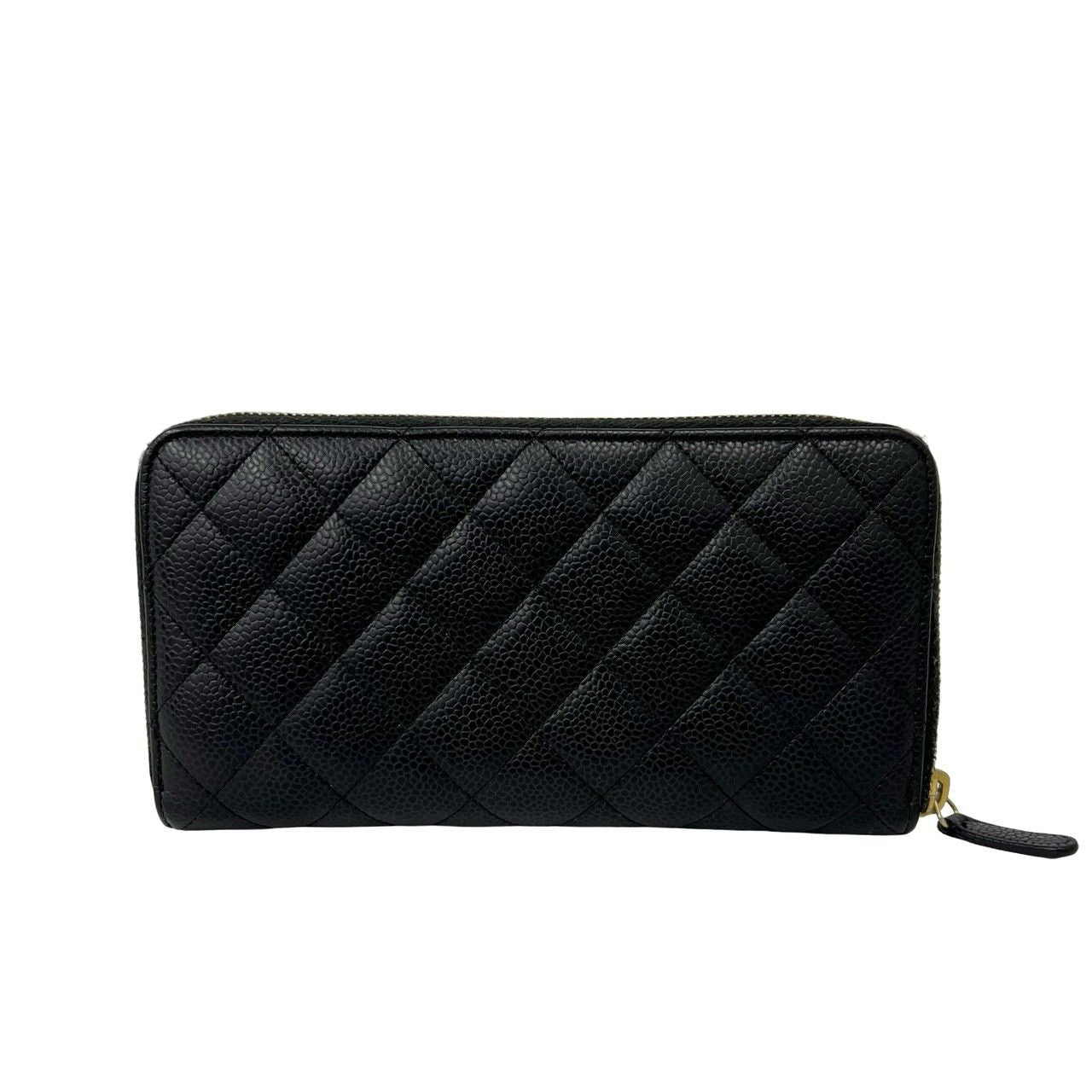 Chanel Quilted CC Logo Caviar Leather Wallet Black — view 2