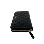 Chanel Quilted CC Logo Caviar Leather Wallet Black — view 4