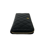 Chanel Quilted CC Logo Caviar Leather Wallet Black — view 5