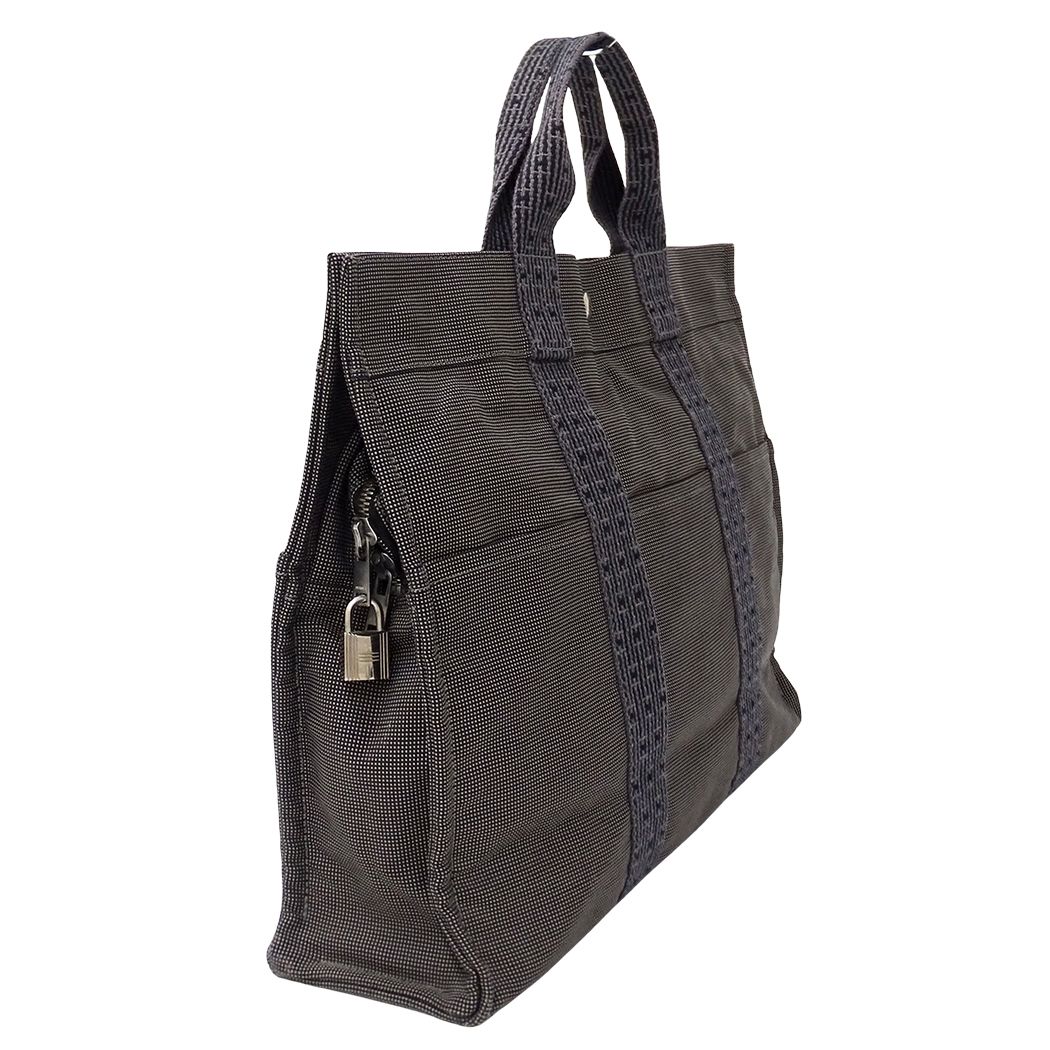 Hermes Tote Bag Herline MM Canvas Black — view 4
