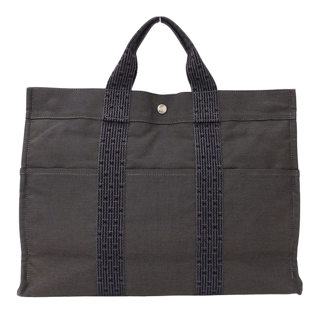 Hermes Tote Bag Herline MM Canvas Black