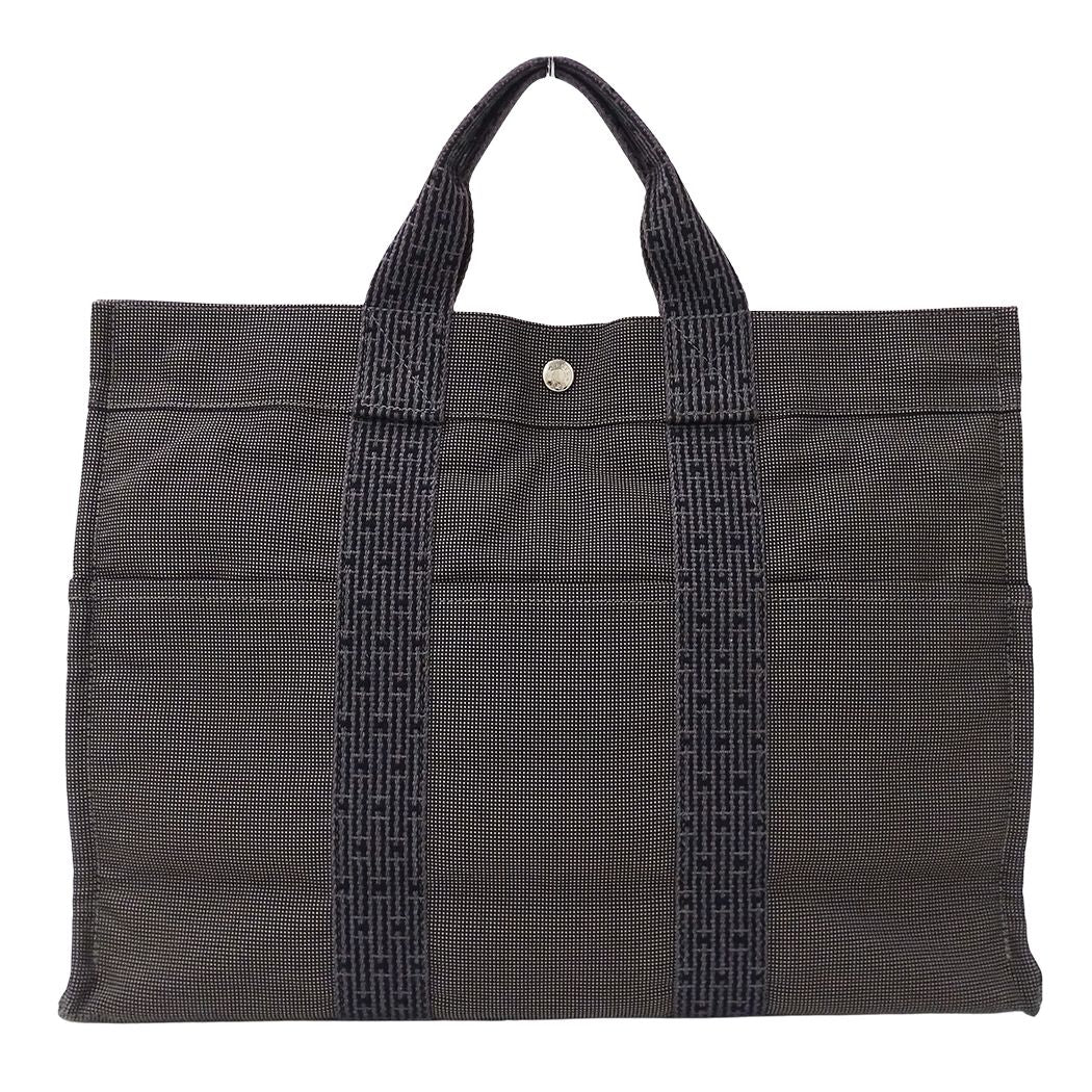 Hermes Tote Bag Herline MM Canvas Black