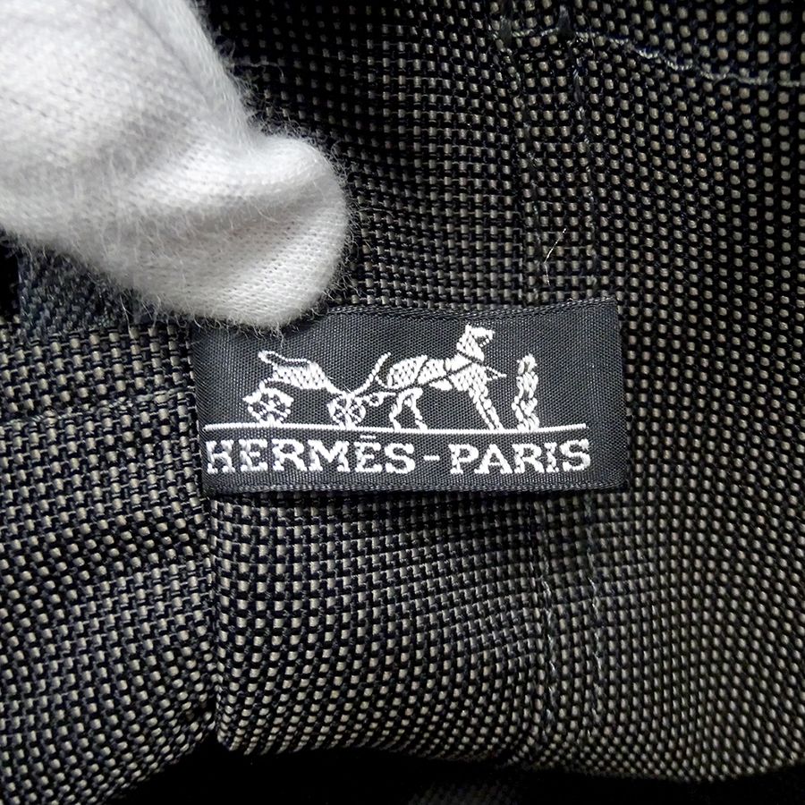 Hermes Tote Bag Herline MM Canvas Black — view 6