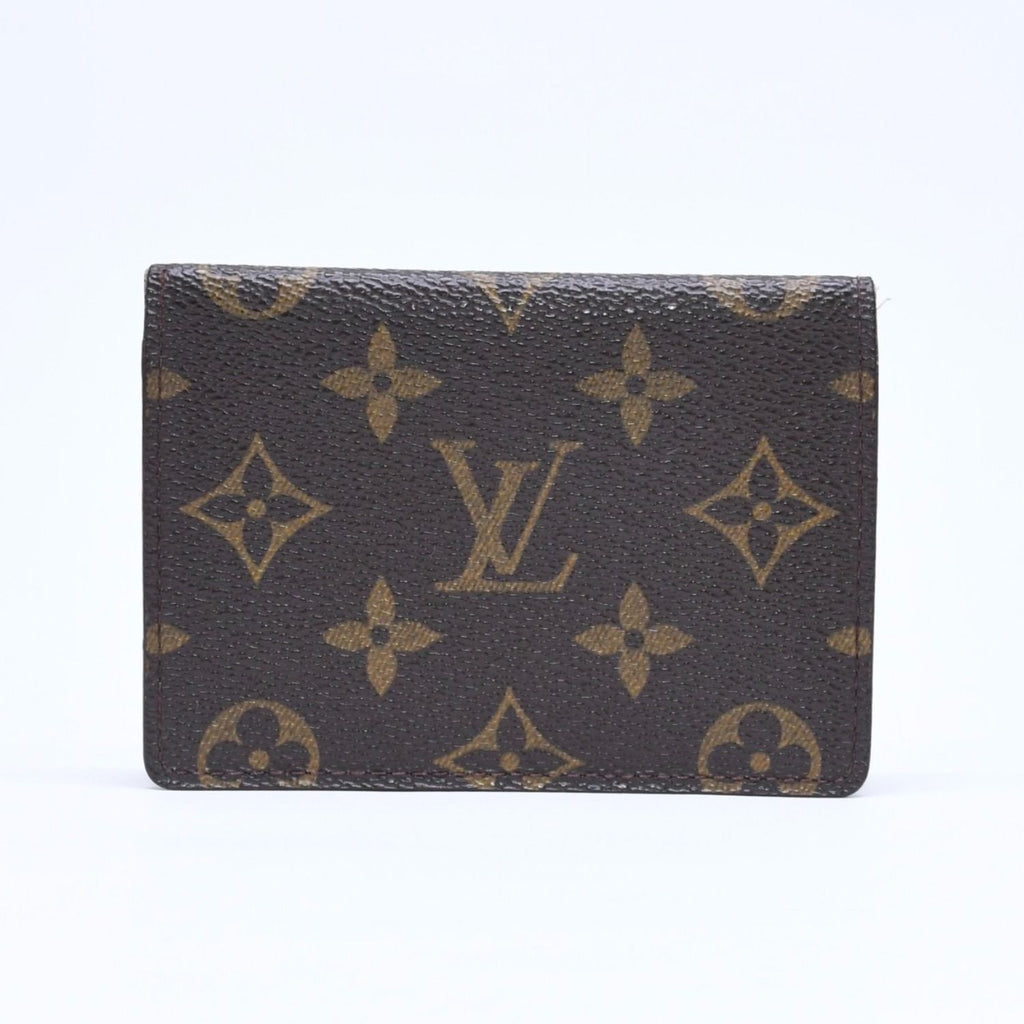 Louis Vuitton Porte 2 Cartes Vertical Card Case Monogram Canvas Brown