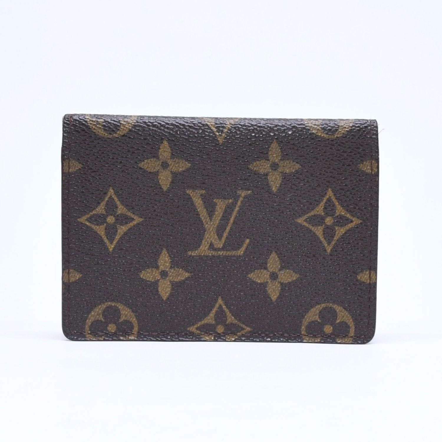 Louis Vuitton Porte 2 Cartes Vertical Card Case Monogram Canvas Brown