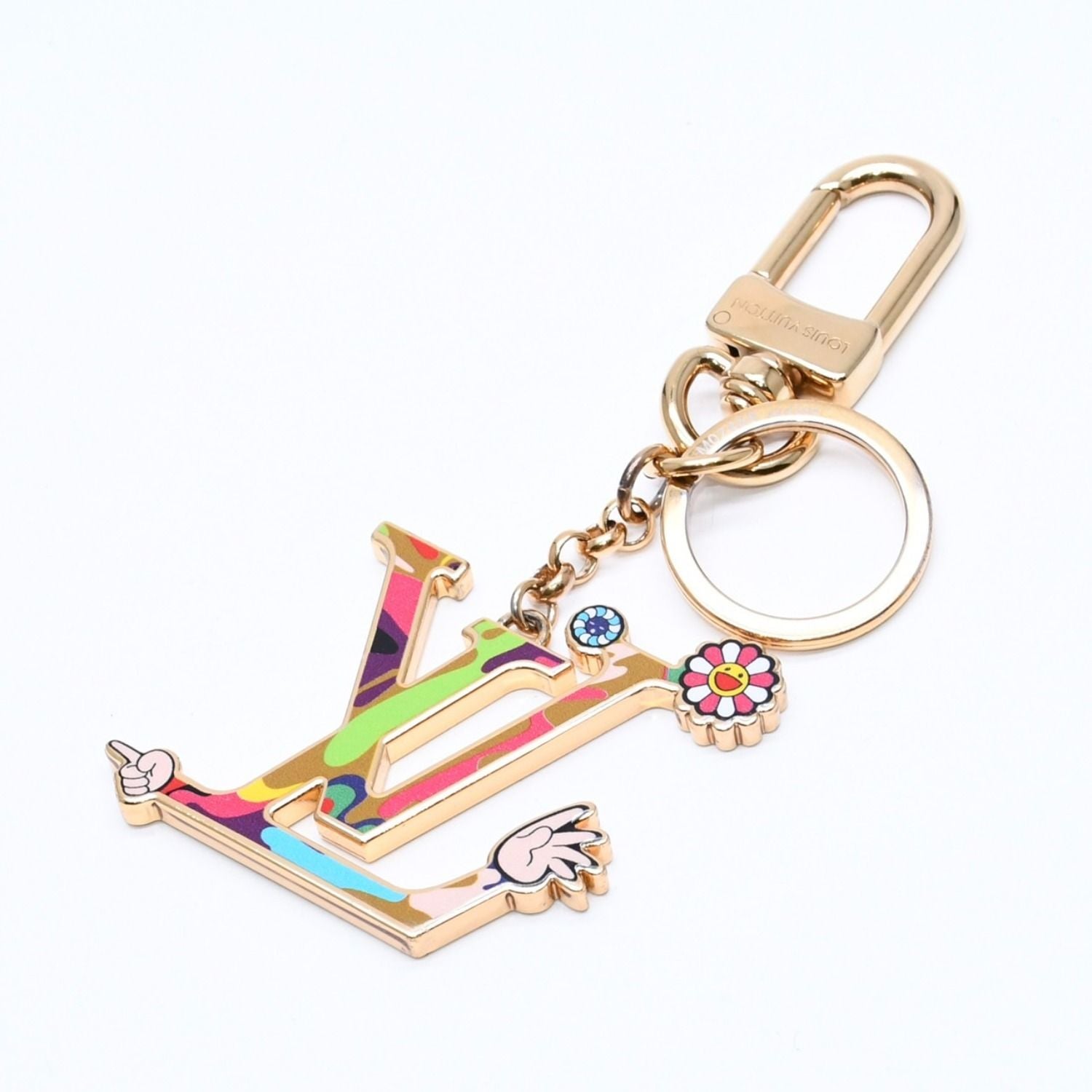 Louis Vuitton TM Key Holder LV Iconic Super Flat Charm Takashi Murakami — view 2