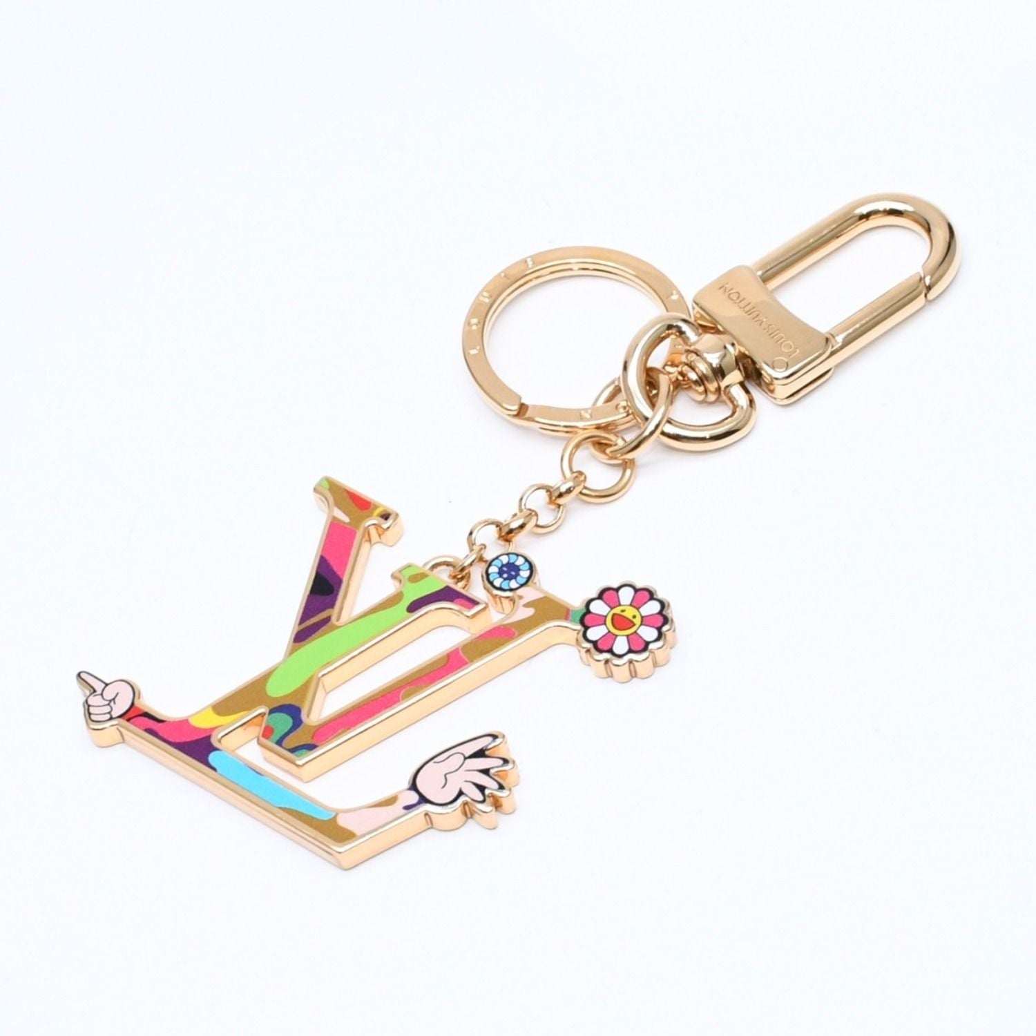Louis Vuitton TM Key Holder LV Iconic Super Flat Charm Takashi Murakami — view 2