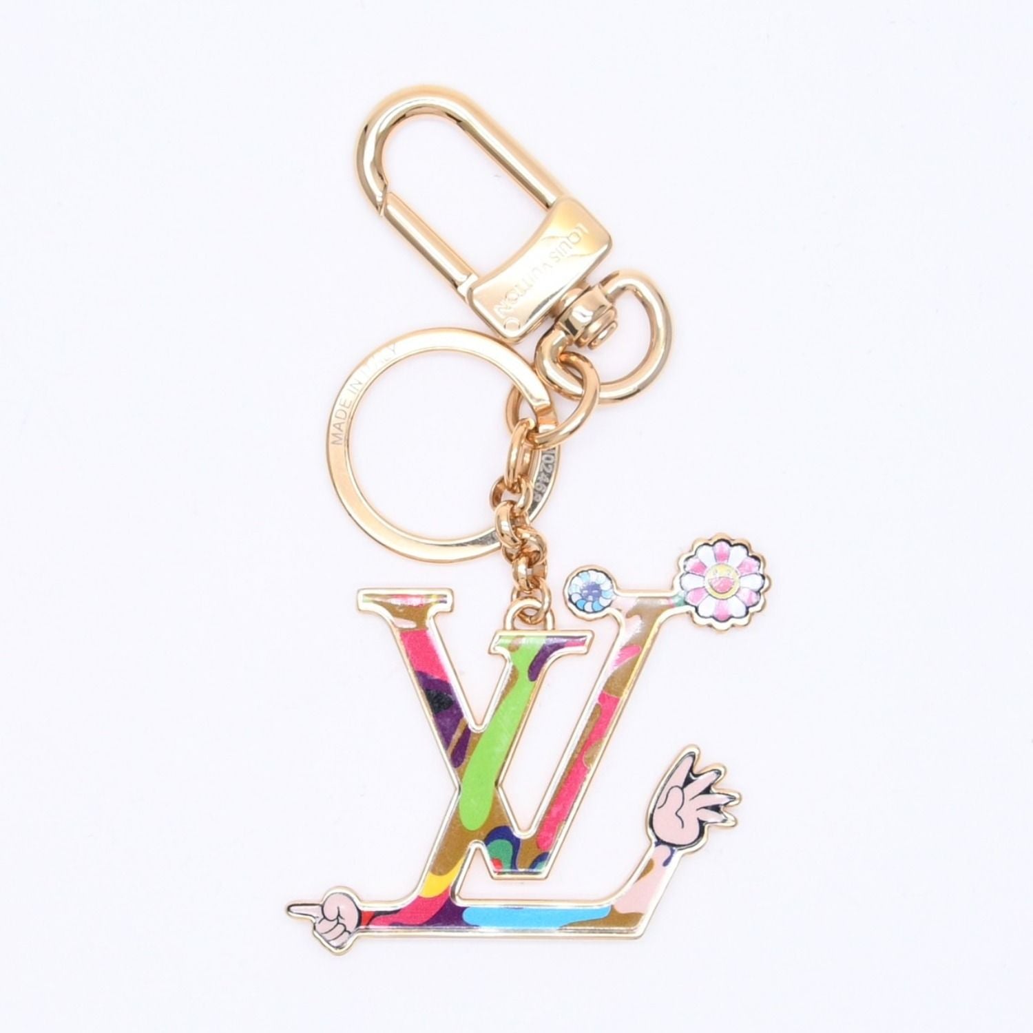 Louis Vuitton TM Key Holder LV Iconic Super Flat Charm Takashi Murakami