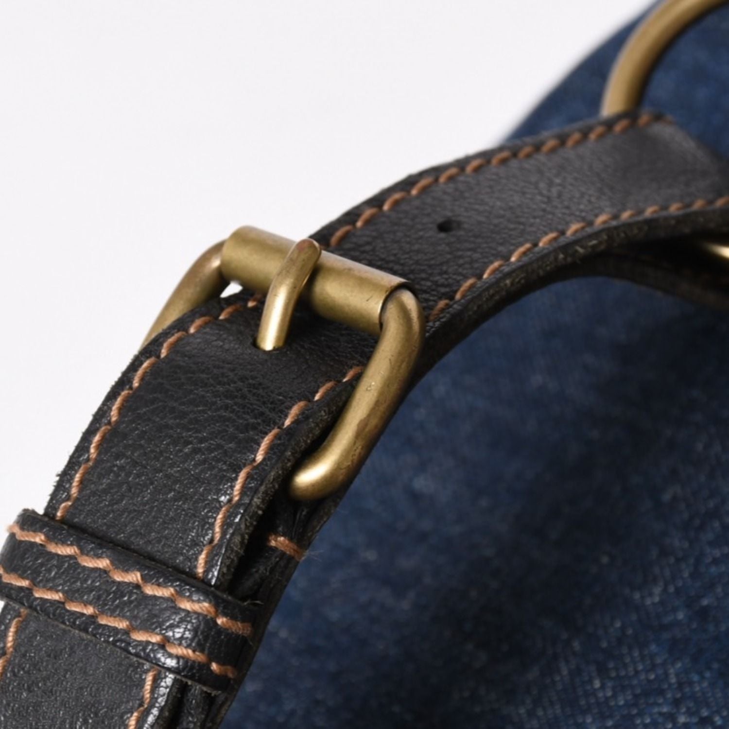 Saint Laurent Bag Cassandra Denim Blue Gold — view 8