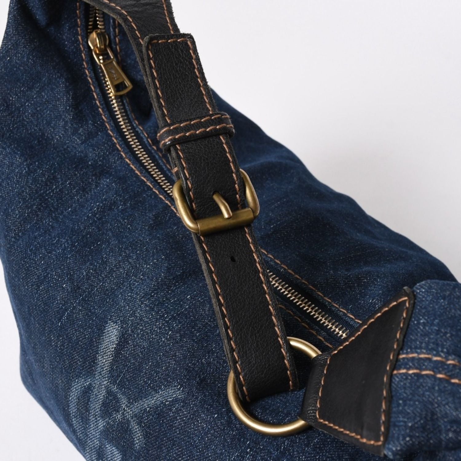 Saint Laurent Bag Cassandra Denim Blue Gold — view 7