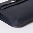 Hermes Clutch Kelly Depeches 25 Bleu Nuit Silver — view 7