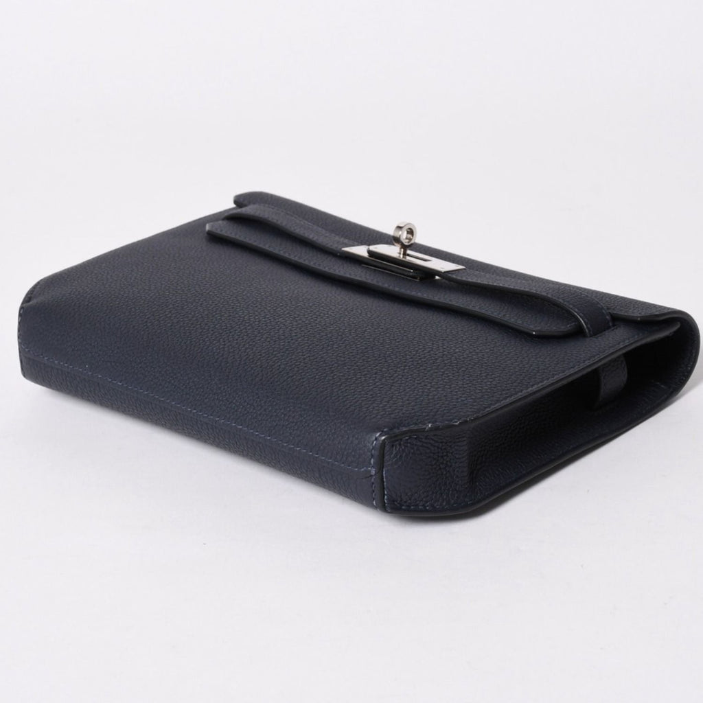 Hermes Clutch Kelly Depeches 25 Bleu Nuit Silver — view 5