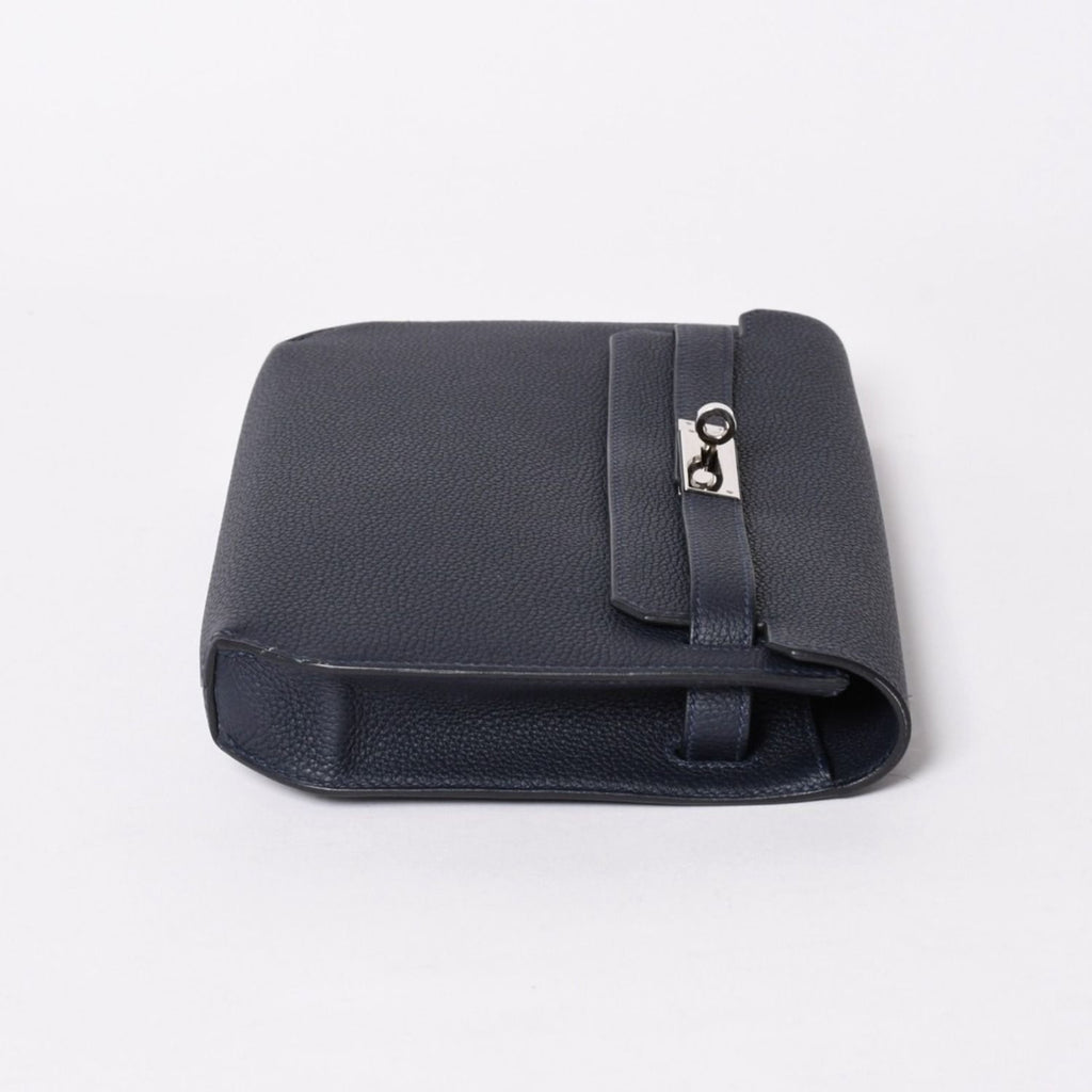 Hermes Clutch Kelly Depeches 25 Bleu Nuit Silver — view 4