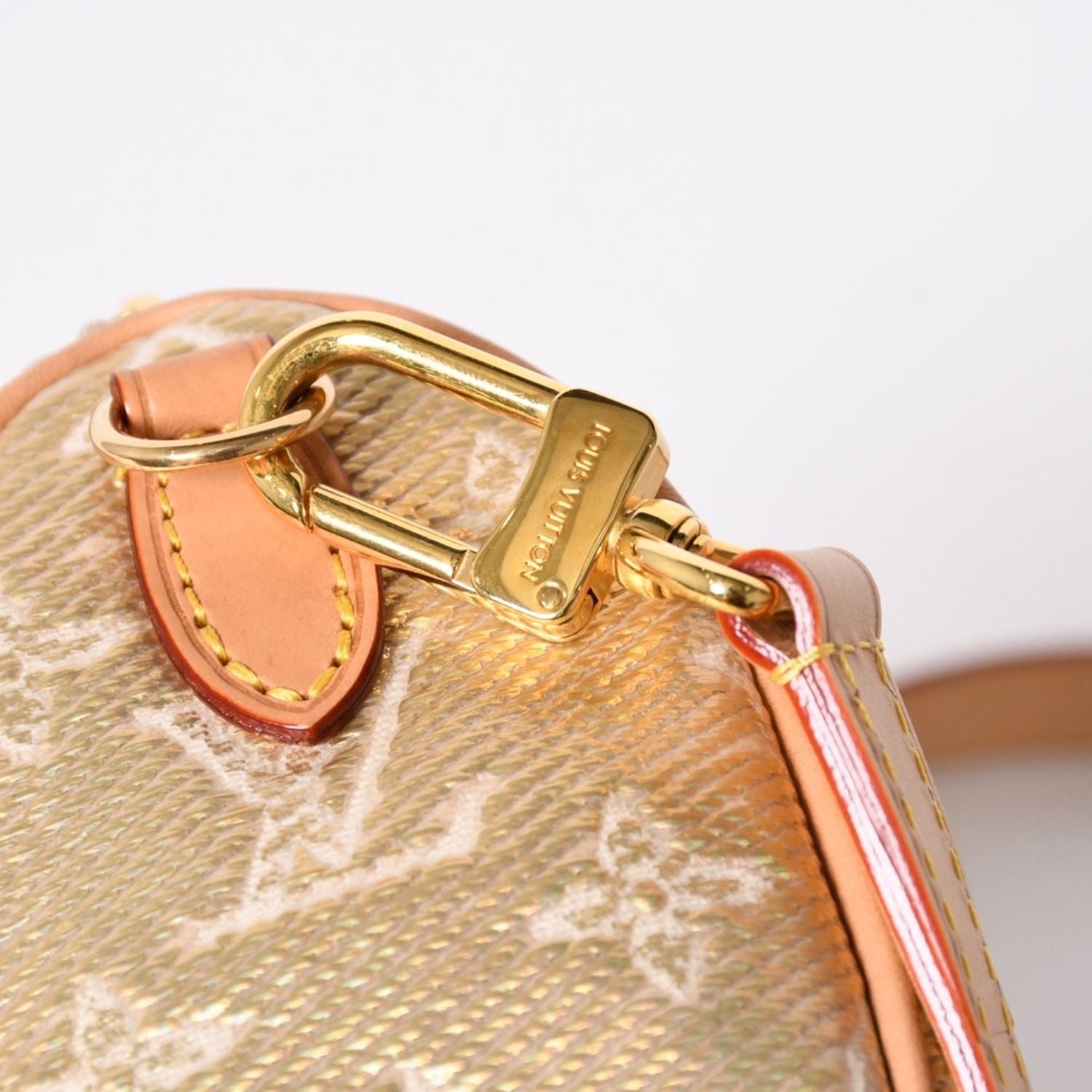 Louis Vuitton Hand Shoulder Bag Monogram Jacquard Nano Speedy Gold Beige — view 8