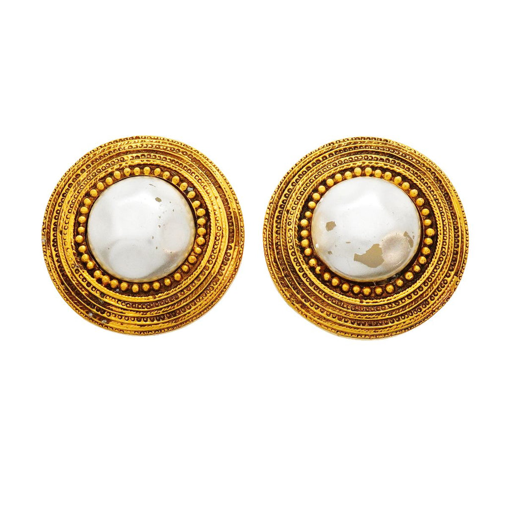 Chanel Earrings Vintage Round