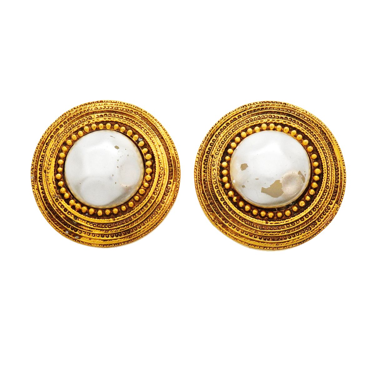 Chanel Earrings Vintage Round