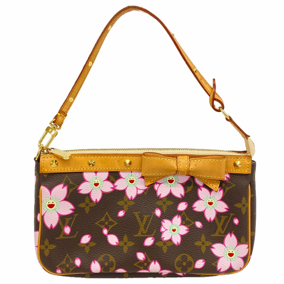 Louis Vuitton Pouch Monogram Cherry Blossom Pochette Accessoires Brown