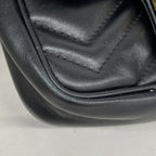 Gucci Shoulder Bag GG Marmont Leather Black Gold — view 6