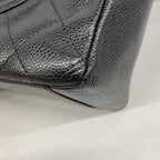 Chanel Chain Tote Bag Quilted Caviar Leather Black Gold — view 7
