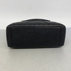 Chanel Chain Tote Bag Quilted Caviar Leather Black Gold — view 3