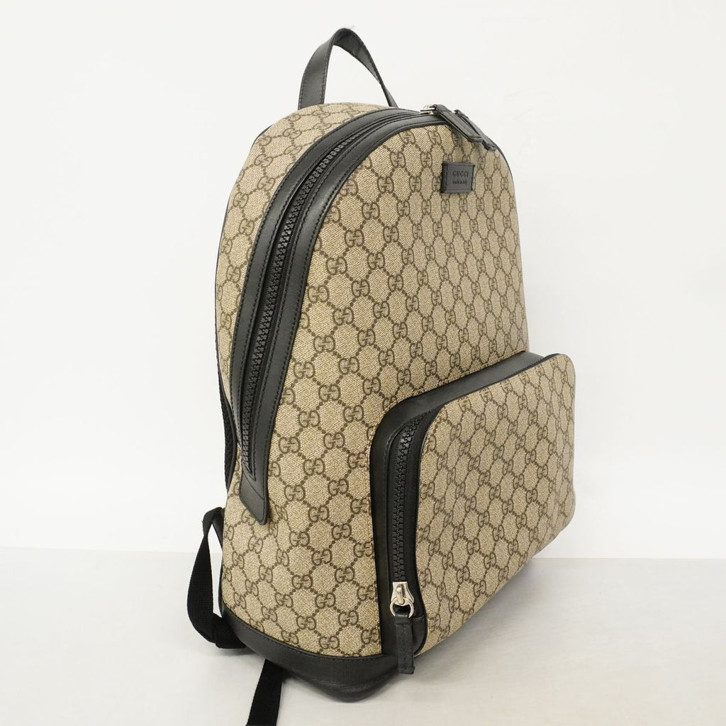 Gucci Backpack GG Supreme Brown Black Silver — view 2