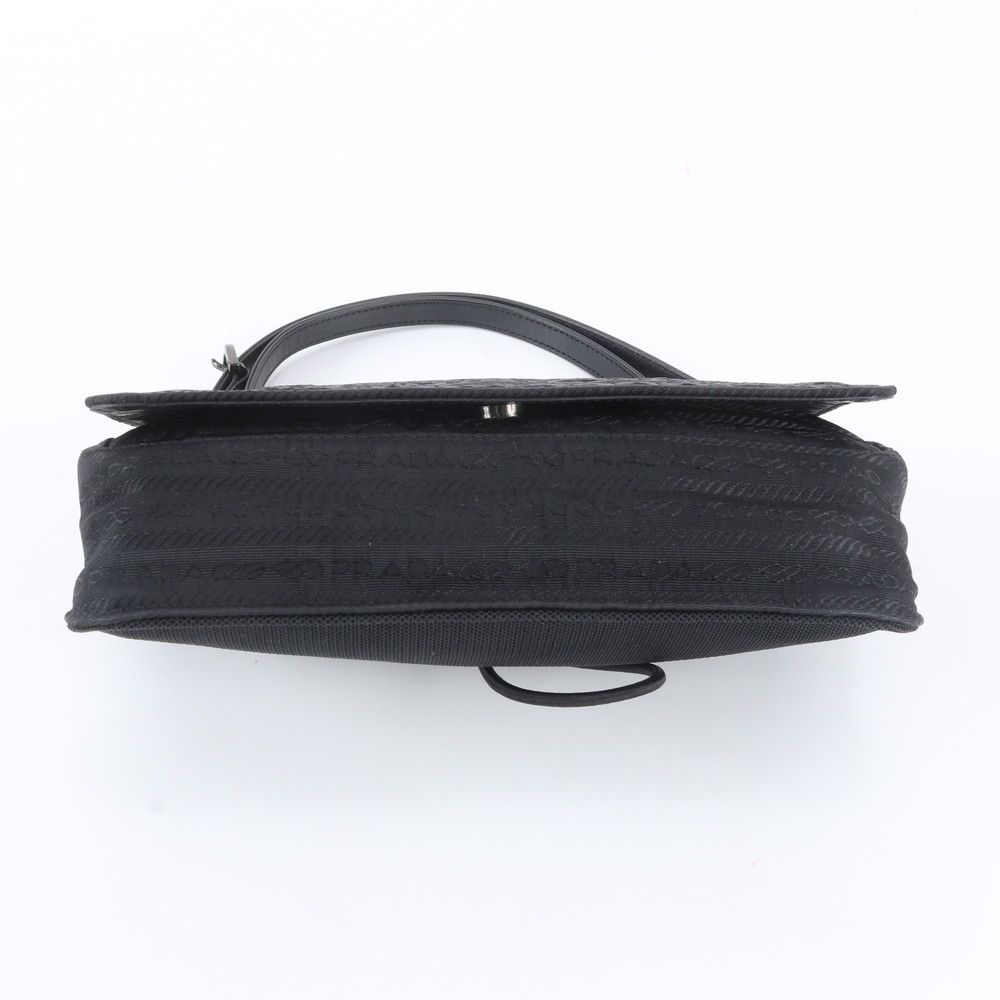 Prada Tessuto Nylon White Leather Shoulder Bag — view 5