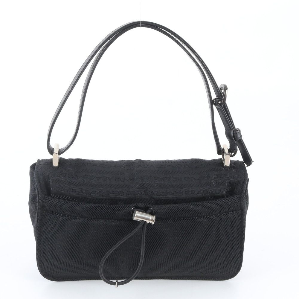 Prada Tessuto Nylon White Leather Shoulder Bag — view 3