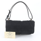 Prada Tessuto Nylon White Leather Shoulder Bag