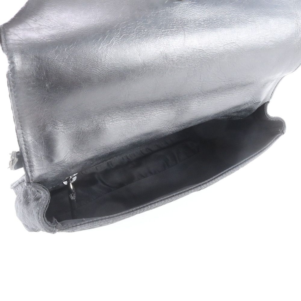 Prada Tessuto Nylon White Leather Shoulder Bag — view 7