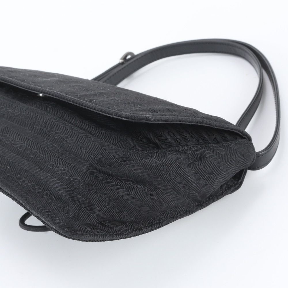 Prada Tessuto Nylon White Leather Shoulder Bag — view 4