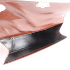 Prada Leather Handbag Top Handle Tote Brown Gold — view 7