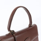 Prada Leather Handbag Top Handle Tote Brown Gold — view 2