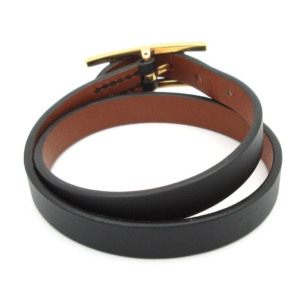 Hermes Bracelet Hapi 3 Leather Black Gold Reversible — view 2