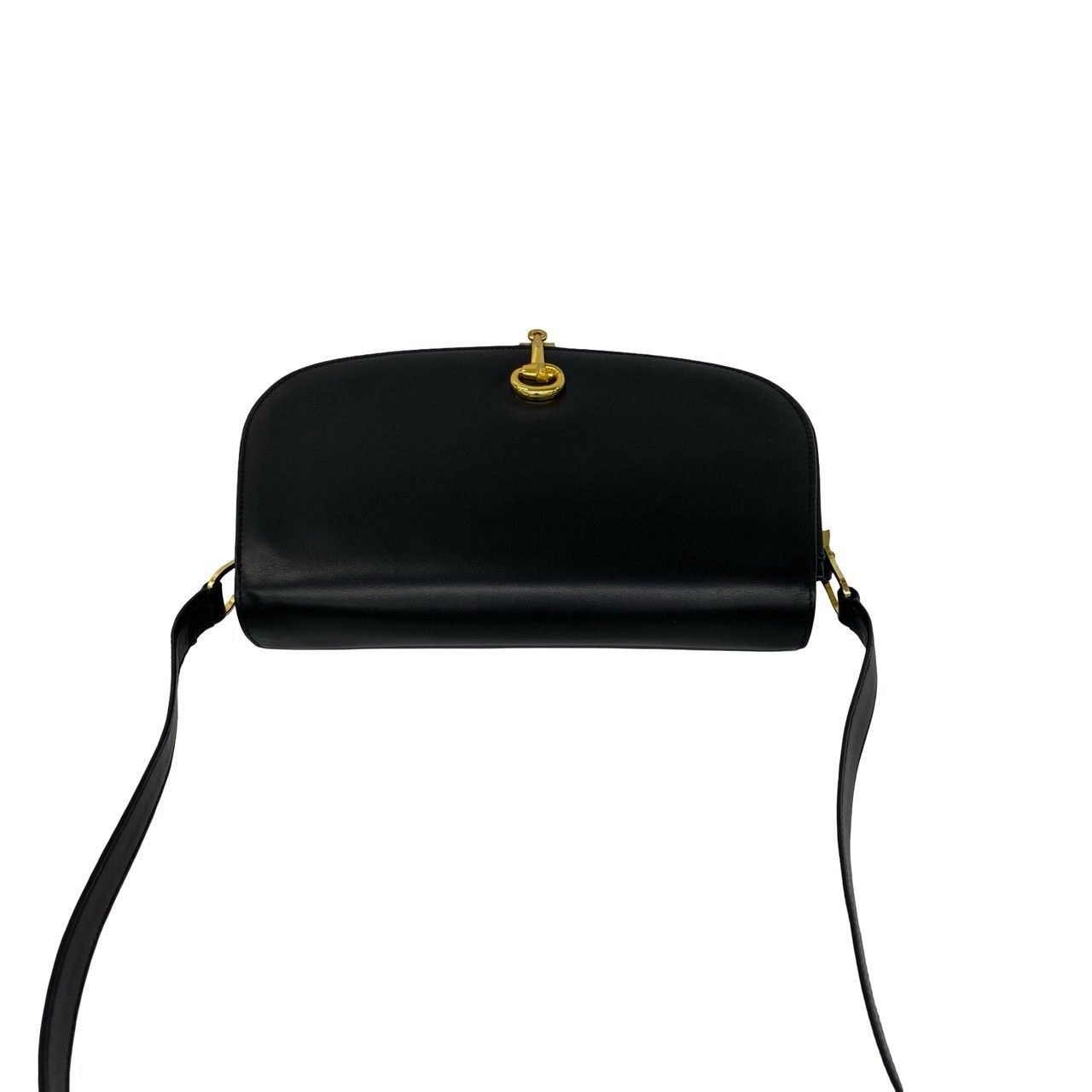 Gucci Vintage Horsebit Leather Shoulder Bag Pochette Black — view 4