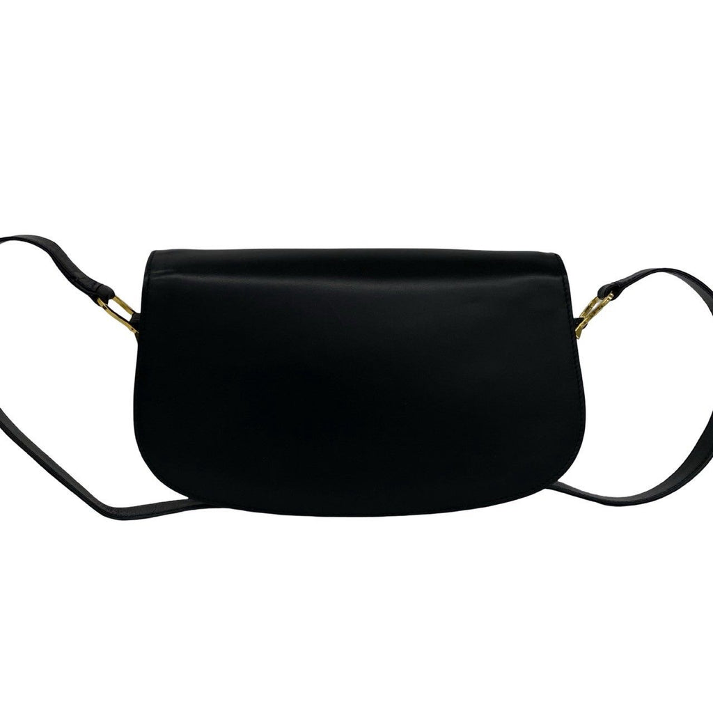 Gucci Vintage Horsebit Leather Shoulder Bag Pochette Black — view 3