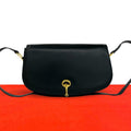 Gucci Vintage Horsebit Leather Shoulder Bag Pochette Black