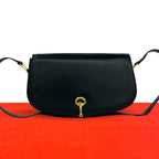 Gucci Vintage Horsebit Leather Shoulder Bag Pochette Black
