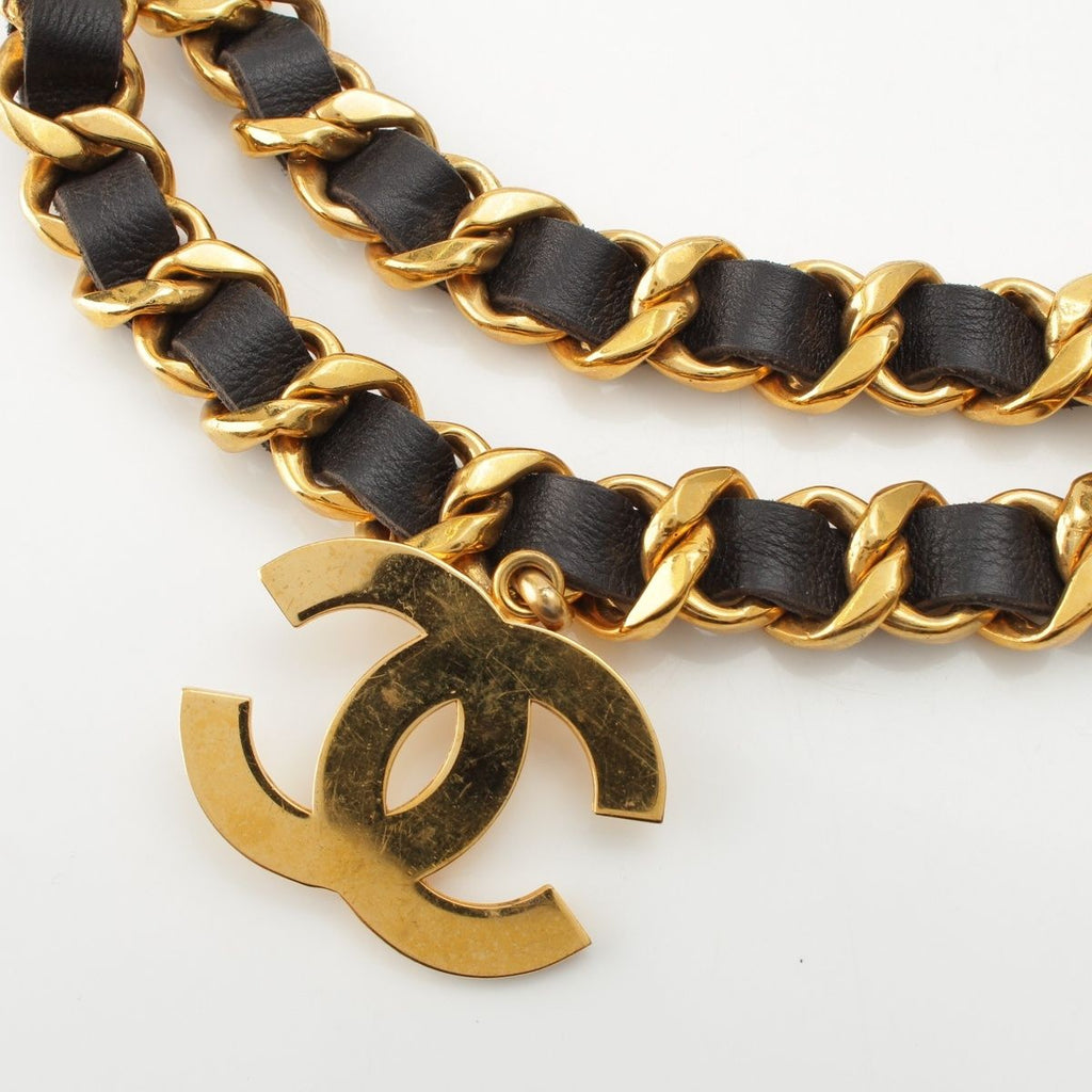 Chanel Vintage Jumbo CC Logo Chain Belt Black — view 4
