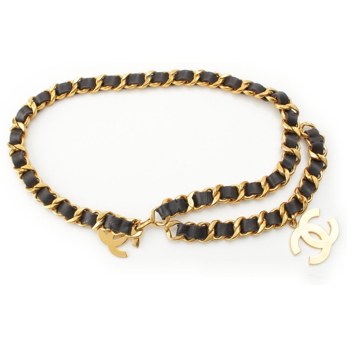 Chanel Vintage Jumbo CC Logo Chain Belt Black — view 2