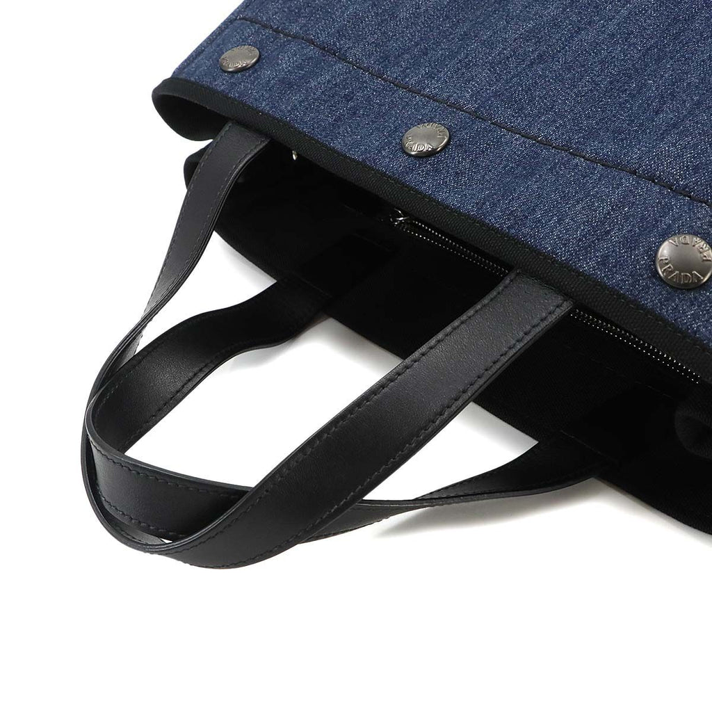 Prada 2-Way Bag Denim Leather Blue Black Silver — view 6