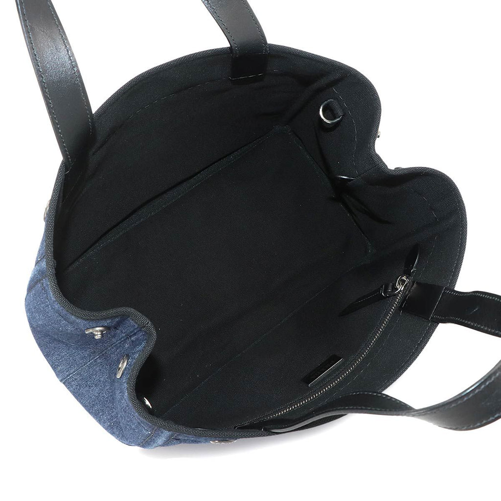 Prada 2-Way Bag Denim Leather Blue Black Silver — view 7
