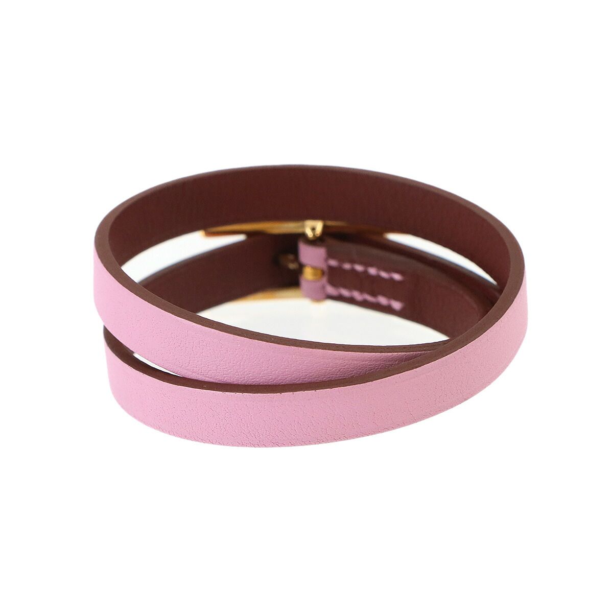 Hermes Behapi Double Tour Reversible Bracelet Swift Mauve Sylvestre — view 2