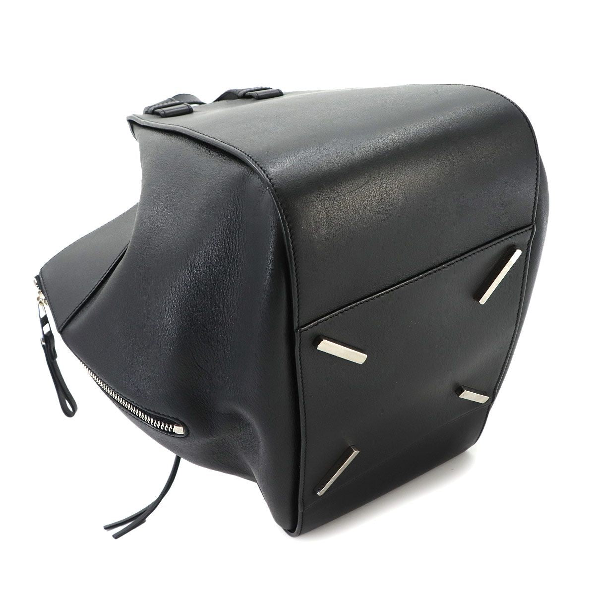 Loewe Hammock Medium 2-Way Bag Leather Black Silver — view 4