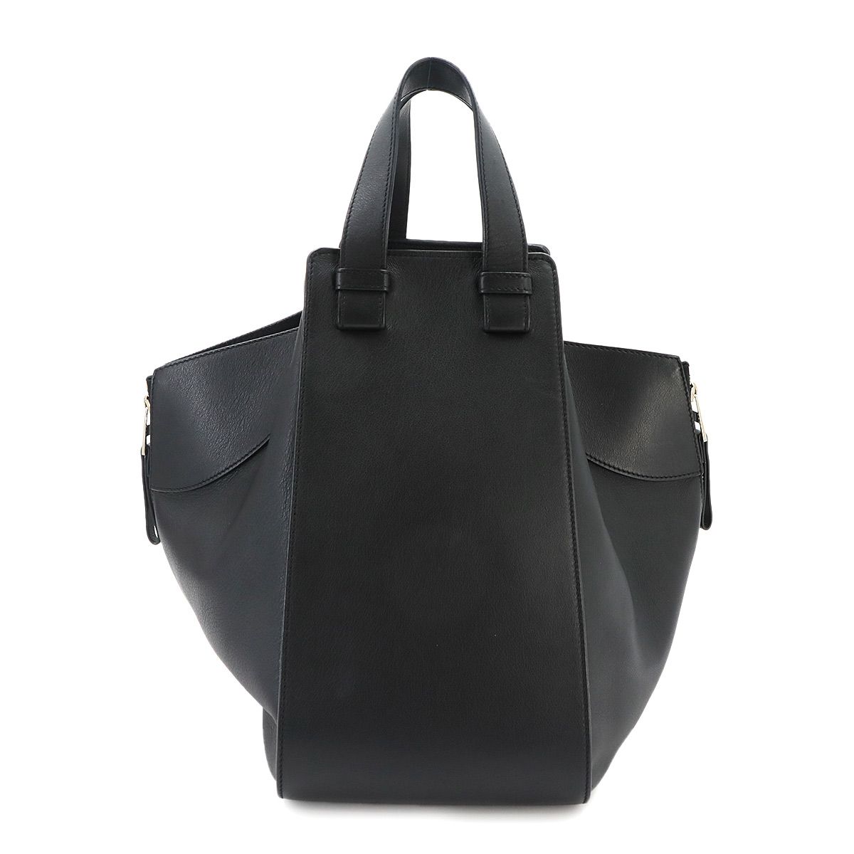 Loewe Hammock Medium 2-Way Bag Leather Black Silver — view 2