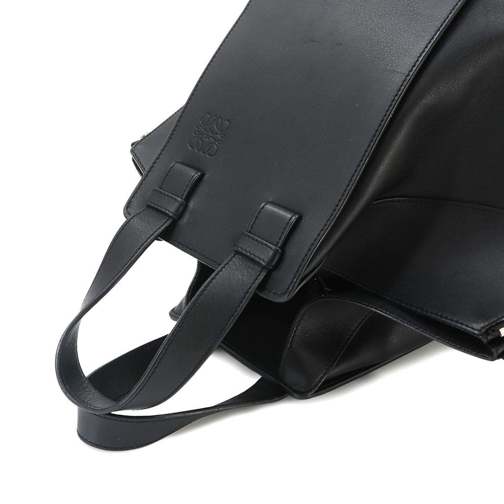 Loewe Hammock Medium 2-Way Bag Leather Black Silver — view 5