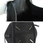 Loewe Hammock Medium 2-Way Bag Leather Black Silver — view 8