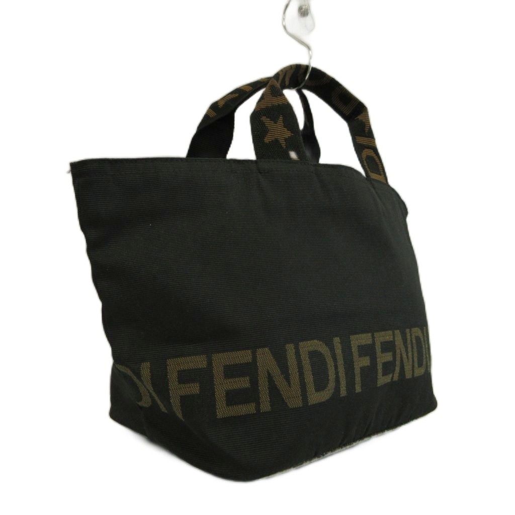 Fendi Vintage Mini Tote Bag Nylon Logo Black — view 5