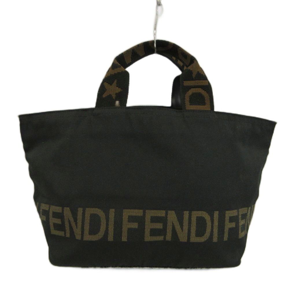 Fendi Vintage Mini Tote Bag Nylon Logo Black