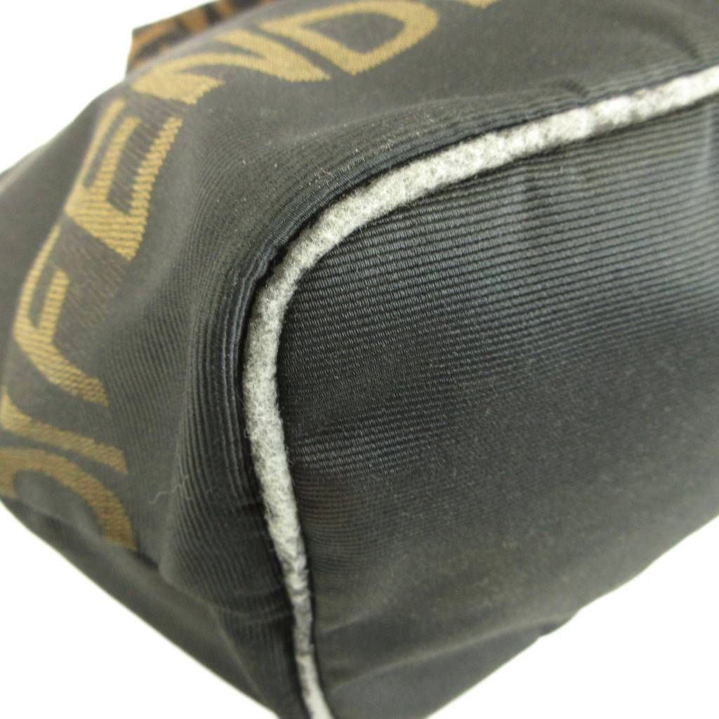 Fendi Vintage Mini Tote Bag Nylon Logo Black — view 8