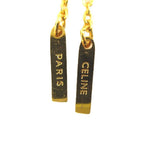 Celine Long Single Earrings Logo Gold — view 5